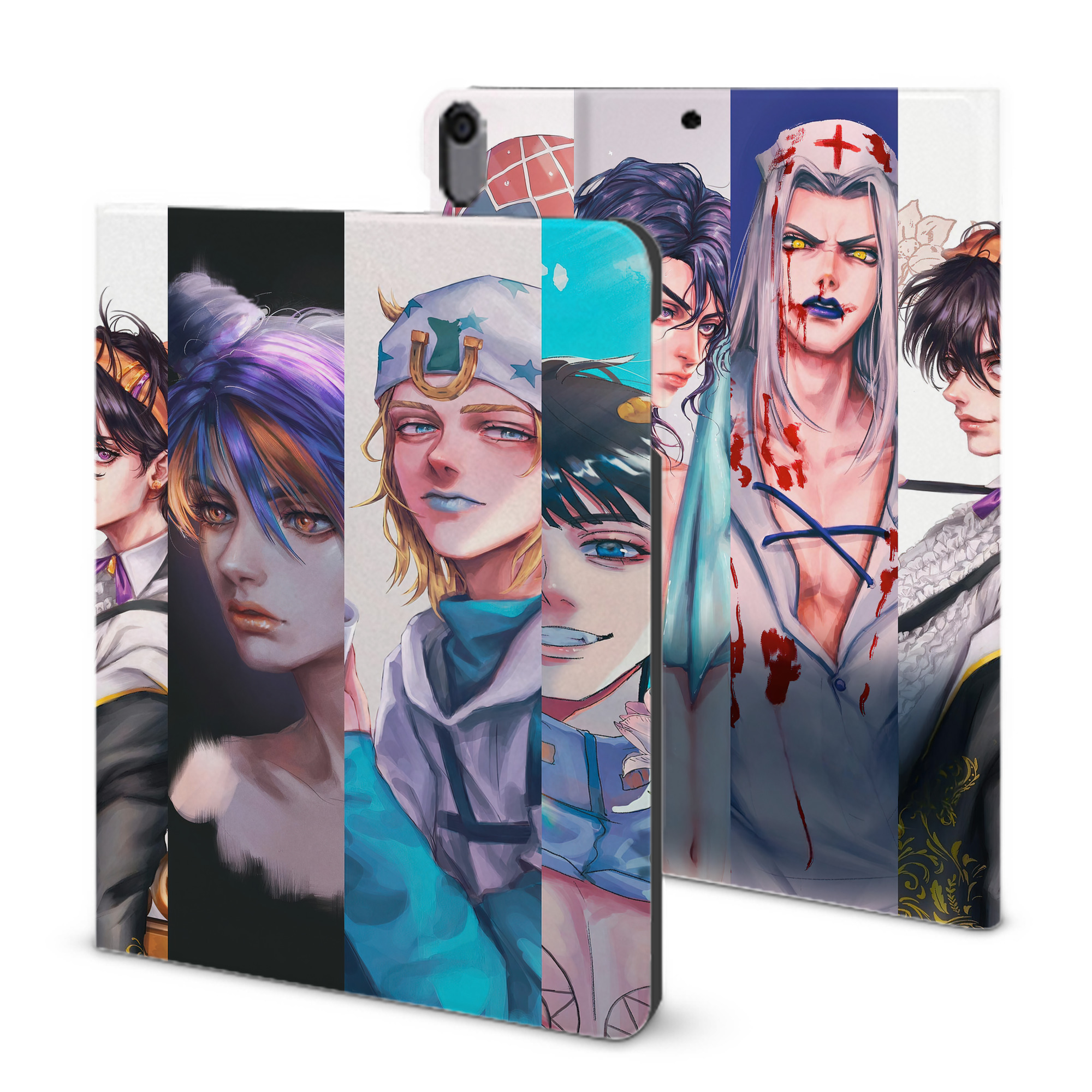 （画像用） ジョジョの奇妙な冒険 JoJo's Bizarre Adventure IPad ケース ブック型 PUレザー TPU 耐衝撃 軽量 薄型 ペン収納なし 全面保護 IPad 各モデル対応